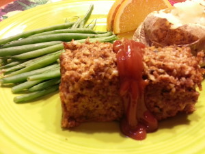 Serve with potatoes, fruit and veggie and warm conversation