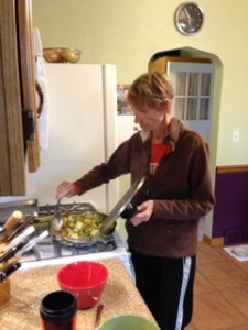 I am lucky that Kathy cooks for me about every 6 weeks for our Mastermind Speaking Group. I ask for every single recipe…they are that awesome! Kathy’s favorite things to cook in the kitchen include whatever is colorful, flavorful, beautiful, plentiful, and healthy.  