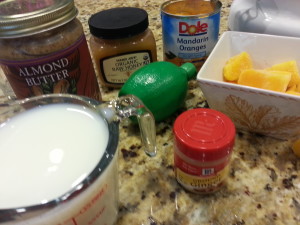 This tasty smoothie with whole grains, almond butter and dairy could be a “stand alone” breakfast. 