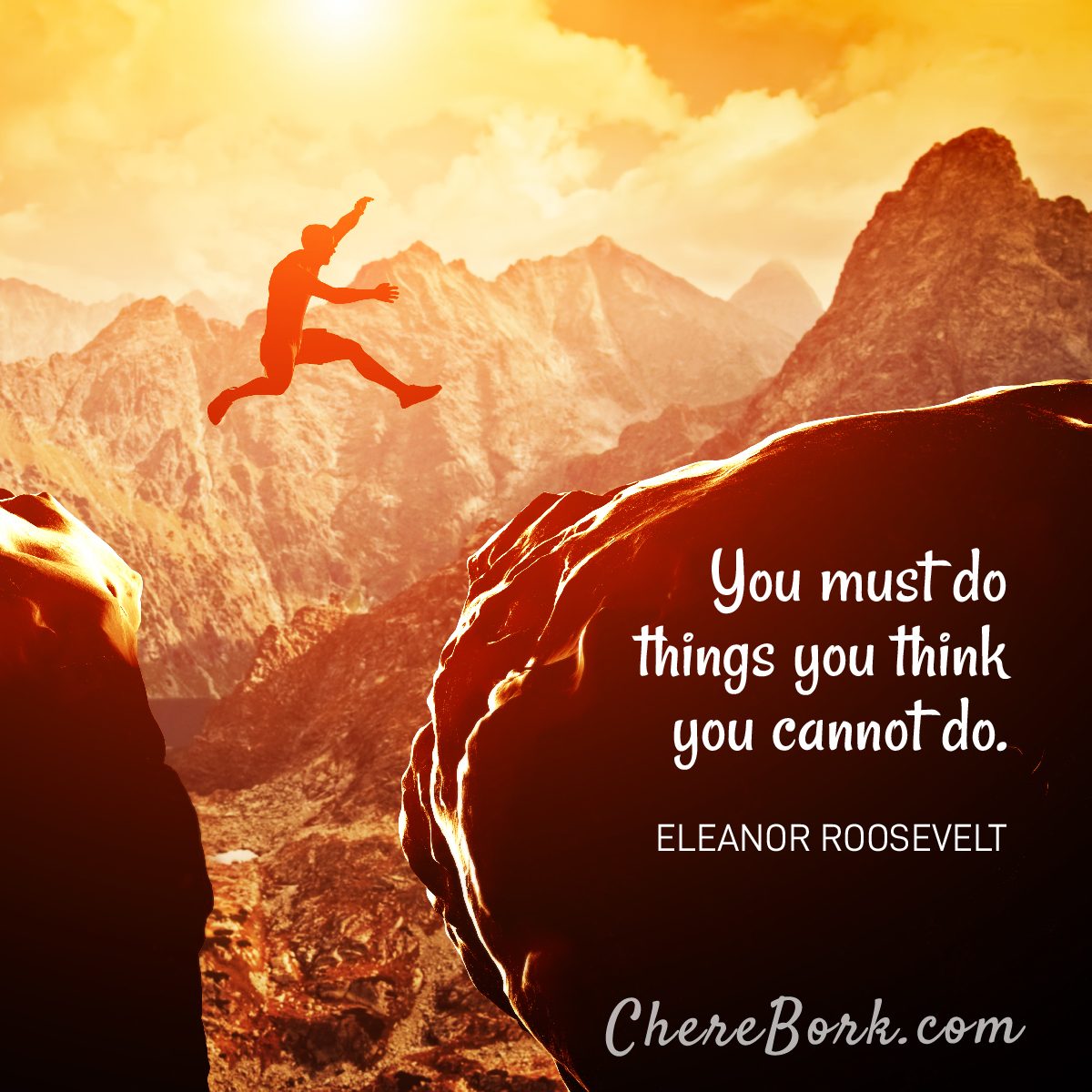 You must do the things you think you cannot do. -Eleanor Roosevelt