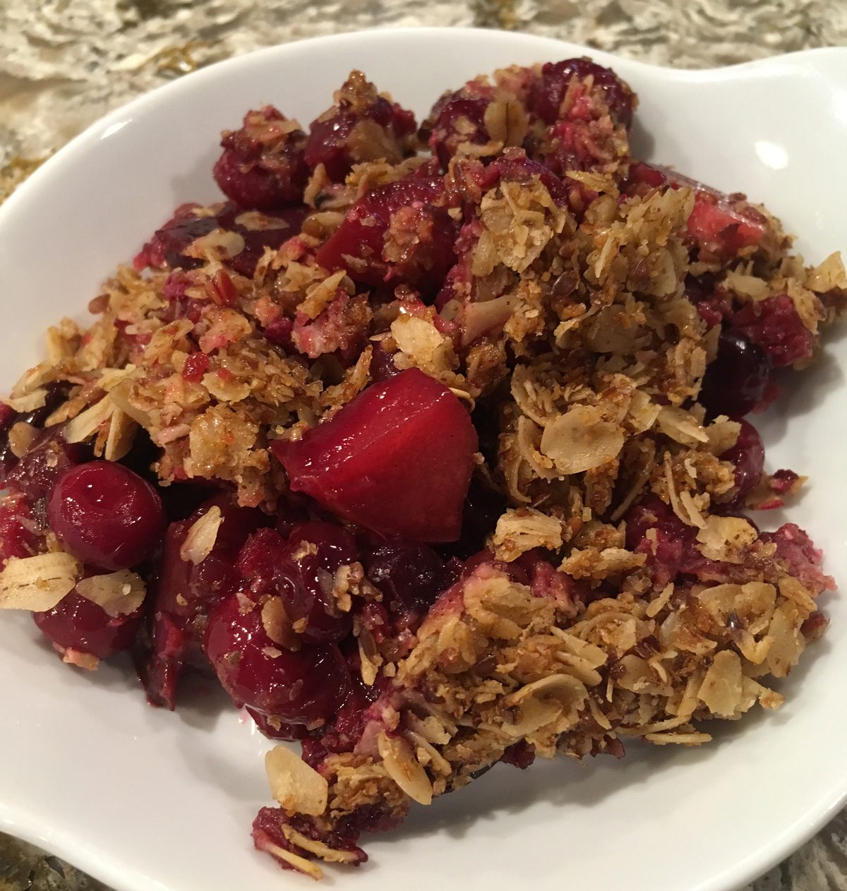 Cherry Berry Crumble, by Cathy Leman MA, RD, LD