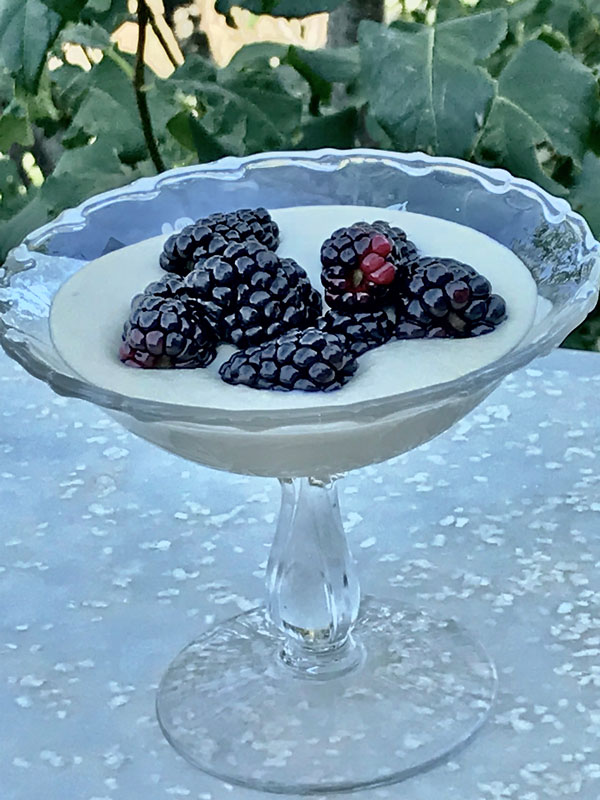 Blackberries with Sweet Almond Cashew Cream from Cheryl Mussatto MS, RD, LD