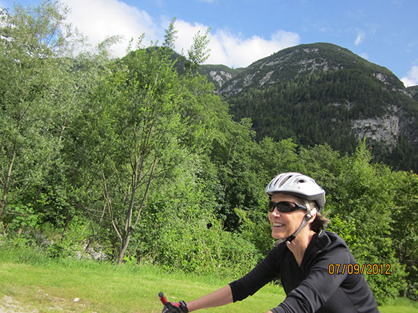 Eileen biking around Austria.