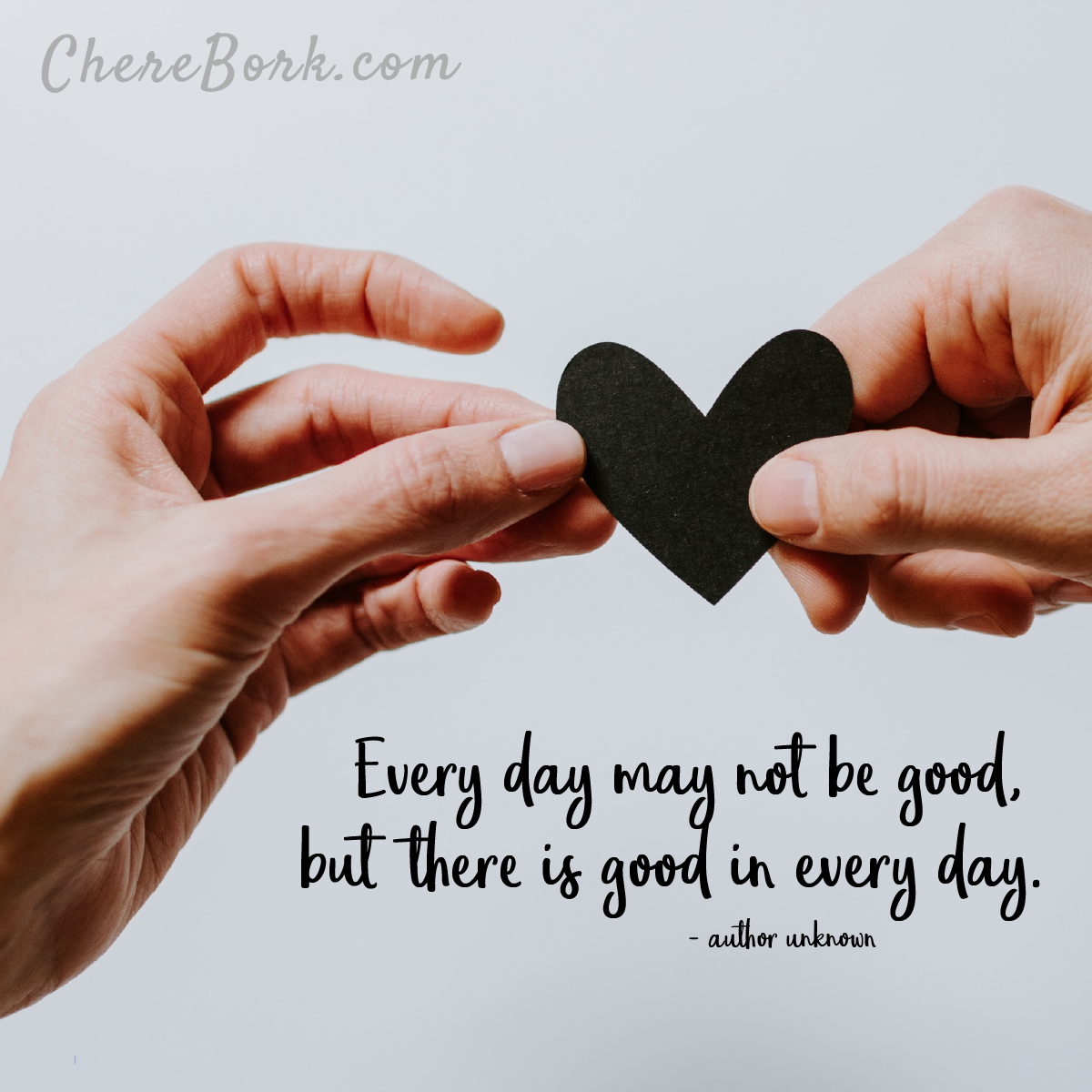 Every day may not be good, but there is good in every day. -Author unknown