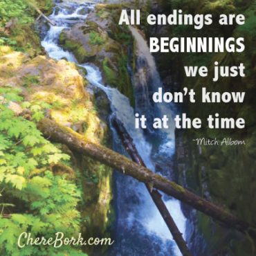 All endings are beginnings we just don’t know it at the time. – Mitch Albom